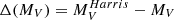 $ \Delta(M_V)=M_{V}^{Harris}-M_V $