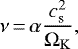\begin{equation*}\nu \,{=}\, \alpha \frac{c_{\textrm{s}}^2}{{\Omega_{\mathrm{K}}}},\end{equation*}