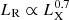 $ L_{\mathrm{R}}\propto L_{\mathrm{X}}^{0.7} $