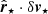 $ {\hat{\boldsymbol{r}}_{\star}} \cdot \delta {\boldsymbol{v}_{\star}} $