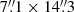$ 7{{\overset{\prime\prime}{.}}}1\times 14{{\overset{\prime\prime}{.}}}3 $