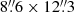 $ 8{{\overset{\prime\prime}{.}}}6 \times 12{{\overset{\prime\prime}{.}}}3 $