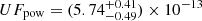 $ UF_{\rm pow}=(5.74^{+0.41}_{-0.49})\times10^{-13} $