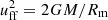 $ u_\mathrm{ff}^2=2GM/R_\mathrm{m} $