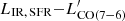 $ L_{\rm IR,\,SFR}{-}L^\prime_{\rm CO(7{-}6)} $