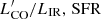 $ L^\prime_{\rm CO}/L_{\rm IR},\,{\rm SFR} $