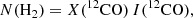 $$ \begin{aligned} N(\mathrm{H_2}) = X(^{12}\mathrm{CO}) \, I(^{12}\mathrm{CO}),\end{aligned} $$