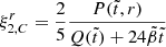 $$ \begin{aligned} \xi ^r_{2,C}=\frac{2}{5}\frac{P(\tilde{t}, r)}{Q(\tilde{t})+24\tilde{\beta }\tilde{t}} \end{aligned} $$
