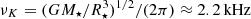 $ \nu_{K}=(GM_{\star}/R_{\star}^{3})^{1/2}/(2\pi)\approx 2.2\,\mathrm{kHz} $