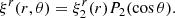 $$ \begin{aligned} \xi ^{r}(r,\theta )=\xi ^{r}_{2}(r)P_{2}(\cos \theta ). \end{aligned} $$