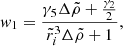 $$ \begin{aligned} w_1&=\frac{\gamma _5\Delta \tilde{\rho }+\frac{\gamma _2}{2}}{\tilde{r}_{i}^{3}\Delta \tilde{\rho }+1}, \end{aligned} $$
