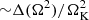 $ {\sim}\Delta(\Omega^2)/\Omega_{\rm K}^2 $