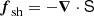 $$ \begin{aligned} \boldsymbol{f}_{\rm sh}=-\boldsymbol{\nabla }\cdot \mathsf {S} \end{aligned} $$