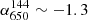 $ \alpha_{650}^{144}\sim-1.3 $