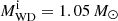 $ M_{\mathrm{WD}}^{\mathrm{i}}=1.05\,M_{\odot} $