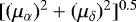 $[ (\mu_{\alpha})^2 + (\mu_{\delta})^2]^{0.5}$