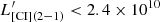 $ L^\prime_{\mathrm{[CI](2-1)}} < 2.4\times10^{10} $