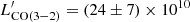$ L^\prime_{\mathrm{CO(3-2)}}=(24\pm7)\times10^{10} $