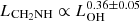 $ L_{\mathrm{CH_2NH}} \propto L_{\mathrm{OH}}^{0.36\pm0.05} $
