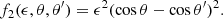 $$ \begin{aligned} f_2(\epsilon , \theta , \theta ^\prime ) = \epsilon ^2(\cos \theta - \cos \theta ^\prime )^2. \end{aligned} $$