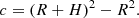 $$ \begin{aligned} c=(R+H)^2-R^2. \end{aligned} $$