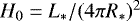 $H_0 = {L_{\ast}} / (4 \pi {R_{\ast}})^2$