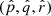 $ (\hat{p}, \hat{q}, \hat{r}) $