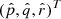$ (\hat{p}, \hat{q}, \hat{r})^T $