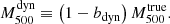$$ \begin{aligned} M_{500}^\mathrm{dyn} \equiv \left( 1-b_{\rm dyn} \right) M_{500}^{\mathrm{true}}. \end{aligned} $$