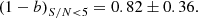 $$ \begin{aligned} \left( 1-b \right)_{S/N < 5} = 0.82 \pm 0.36. \end{aligned} $$