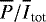 $\overline{P}/\overline{I}_{\textrm{tot}}$