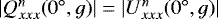 $|Q^n_{xxx}(0{}^{\circ},g)|=|U^n_{xxx}(0{}^{\circ},g)|$