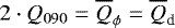 $2\cdot Q_{090} = \overline{Q}_{\phi} =\overline{Q}_{\textrm{d}}$