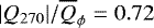 $|Q_{270}|/\overline{Q}_{\phi}=0.72$