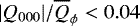 $|Q_{000}|/\overline{Q}_{\phi}<0.04$