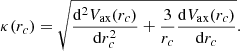$$ \begin{aligned} \kappa (r_c)=\sqrt{\frac{\mathrm{d}^2V_{\rm {ax}}(r_c)}{\mathrm{d}r^2_c}+\frac{3}{r_c} \frac{\mathrm{d}V_{\rm {ax}}(r_c)}{\mathrm{d}r_c}}. \end{aligned} $$