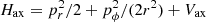 $ H_{\rm{ax}}=p_r^2/2+p_{\phi}^2/(2r^2)+V_{\rm{ax}} $