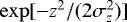 $\exp[ - z^2/(2 \sigma_z^2) ]$