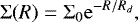 \begin{equation*} \Sigma(R) = \Sigma_0 \mathrm{e}^{-R / R_d}, \end{equation*}