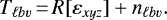 \begin{equation*} T_{\ell b \varv}\,{=}\,R [ \varepsilon_{xyz} ] + n_{\ell b \varv}.\end{equation*}