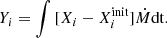 $$ \begin{aligned} Y_i=\int {[X_i-X_i^\mathrm{init}]}\dot{M} \mathrm {dt.} \end{aligned} $$