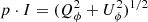 $ p\cdot I=(Q_\phi^2+U_\phi^2)^{1/2} $