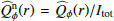 $ \widehat{Q}_{\phi}^{\mathrm{n}}(r)=\widehat{Q}_{\phi}(r)/I_{\mathrm{tot}} $