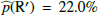 $ \widehat{p}(\mathrm{R}^\prime)=22.0\% $