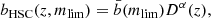 $$ \begin{aligned} b_{\rm HSC}(z, m_{\rm lim}) = \bar{b}(m_{\rm lim})D^{\alpha }(z), \end{aligned} $$