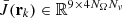 $ \bar{J}({\mathbf{r}}_k)\in\mathbb R^{9\times4N_\Omega N_\nu} $
