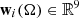 $ \mathbf{w}_i(\mathbf{\Omega})\in\mathbb R^9 $