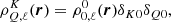 $$ \begin{aligned} \rho ^K_{Q,\ell }(\boldsymbol{r}) = \rho ^0_{0,\ell }(\boldsymbol{r}) \delta _{K0} \delta _{Q0}, \end{aligned} $$