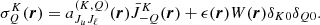 $$ \begin{aligned} \sigma ^K_Q(\boldsymbol{r}) = a_{J_u J_\ell }^{(K,Q)}(\boldsymbol{r}) \bar{J}^K_{-Q}(\boldsymbol{r}) + \epsilon (\boldsymbol{r}) W(\boldsymbol{r}) \delta _{K0} \delta _{Q0}. \end{aligned} $$