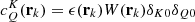 $ c_Q^K({\mathbf{r}}_k)=\epsilon({\mathbf{r}}_k)W({\mathbf{r}}_k)\delta_{K0}\delta_{Q0} $